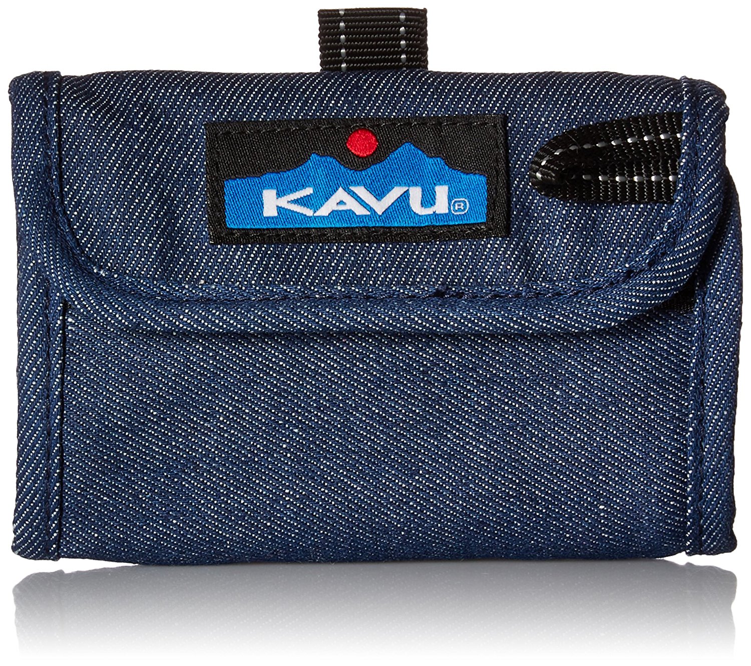 Kavu Wally Wallet, Denim, One Size, Trifold wallet with Velcro