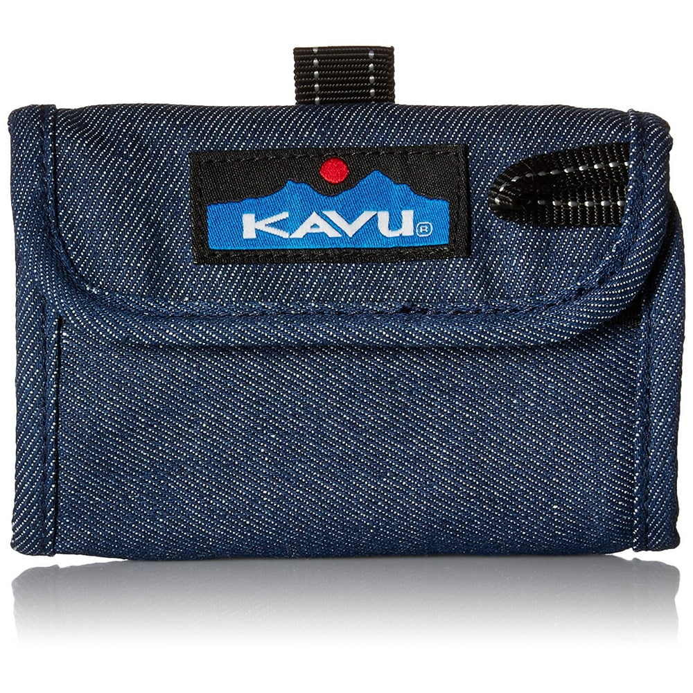Kavu Wally Wallet, Denim, One Size, Trifold wallet with Velcro