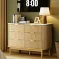 thumbnail image 2 of 47" Wooden Buffet Cabinet Curved Profile Design With Faux Marble Top & Fluted Chest Of Drawers, 2 of 9