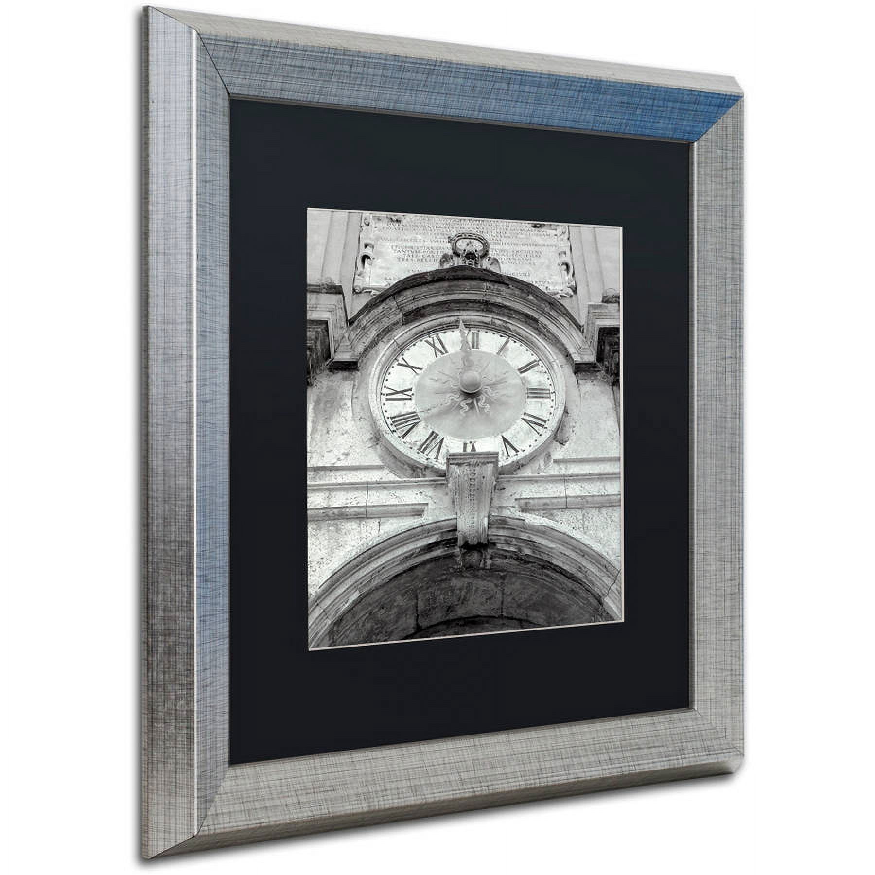 Trademark Fine Art "Il Grande Ororlogio I" Canvas Art by Alan Blaustein, Black Matte, Silver Frame
