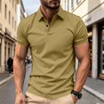 thumbnail image 5 of Men's Polo Shirts Short Sleeve Casual Polo T-Shirt Slim Fit Golf Shirts Khaki XL, 5 of 7