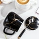 thumbnail image 4 of Naiovety Taza de cerámica para café, té, leche, agua, recipiente para avena, taza con asa, cuchara, porcelana, restaurante, suministros para Juegos de servir café y té Tipo 1, 4 of 6