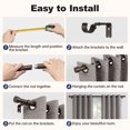 thumbnail image 5 of KoshiMe bronze Curtain Rods for Windows 144 to 168 inch,1" Adjustable Heavy Duty Curtain Rod, Modern Decorative Drapery Rods with Aluminium End Cap,Telescoping Single Window Curtains Rods Set, 5 of 7
