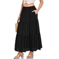 thumbnail image 7 of Tiered Maxi Skirts for Women Summer Beach Flowy Renaissance Long Skirt with Pockets, 7 of 7