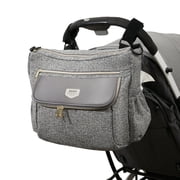 Sunveno Tweed Luxe Stroller Organizer Crossbody Bag Diaper Bag Travel Bag, Gray