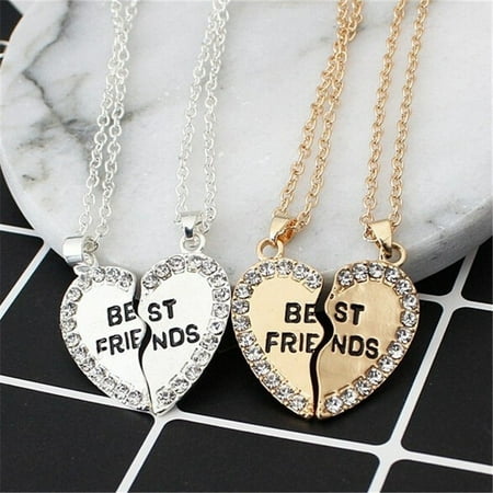 Best Friends Heart Shape Diamond Minimalist Necklace Jewelry Birthday Jewelry (Names For 4 Best Friends)