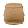 thumbnail image 5 of Letdown Women Cargo Skirt Denim Mini Low Waist Y2K Jean Skirts with Bodycon Flap Pockets Button Zipper Trendy Short Bottom, 5 of 5