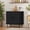 Black, variant on LuxenHome 35" Mid Century Modern Accent Cabinet, Small Buffet Cabinet with Sliding Door, Oak