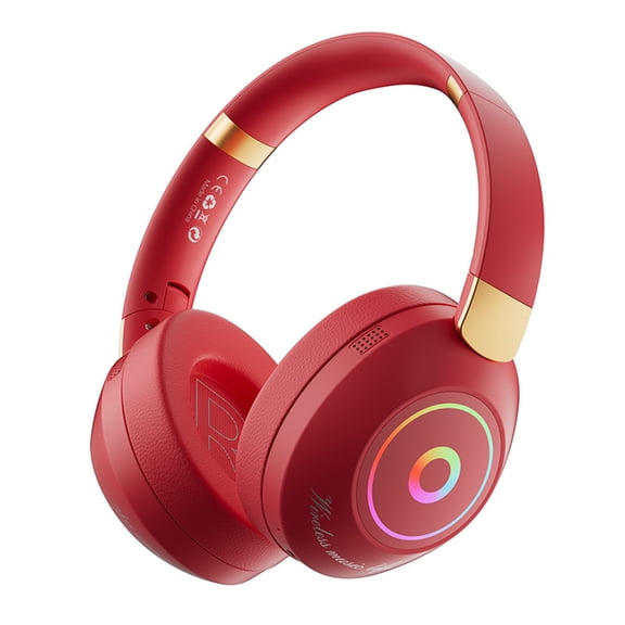 Wireless on-Ear Kids Headphones Safe Sound (<85dB), Fit for Kids, Parental Control with Customizable Volume & Playtime and 50Hr Battery Life,Red