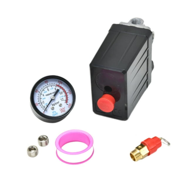 Válvula de control de interruptor de presión para compresor de neumático, precisión práctica, dial de doble escala, piezas mejoradas, regulador