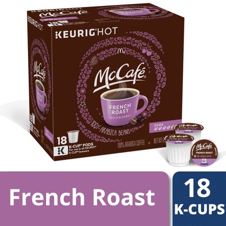 - McCafe Dark French Roast Coffee K-Cup Pods, Caffeinated, 18 ct - 6.2 oz Box