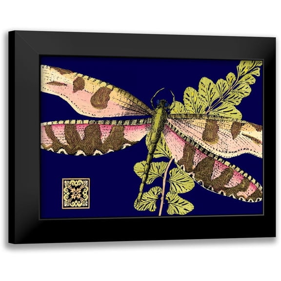 Vision Studio 14x11 Black Modern Framed Museum Art Print Titled - Mini Shimmering Dragonfly IV