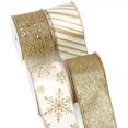 thumbnail image 1 of Cinta decorativa de Navidad con alambre dorado Ribbli de 6,4 cm y 36,6 m, 1 of 6