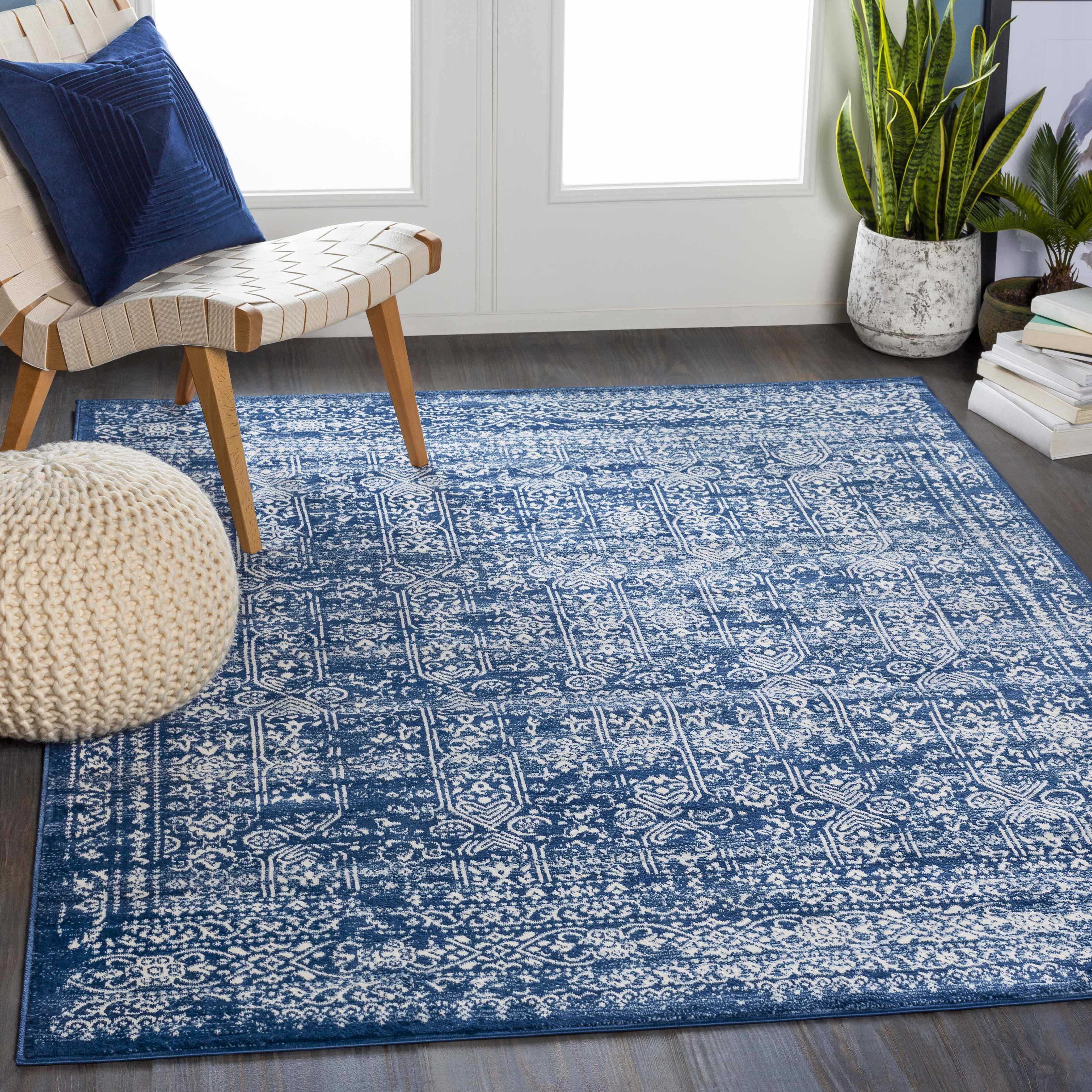Hauteloom Baldivis Living Room, Bedroom Area Rug Traditional Blue
