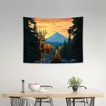 thumbnail image 2 of RKSupls Tapestry Wall Hanging Art, Mountain Sunset Deer Family Buck and Fawn Tapestry Decoration for Daily Bedroom, Dorm, Living Room, Apartment Hallway Home Decor, 2 of 5