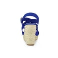 thumbnail image 2 of BLISSFUL STEP Women's Shoes Crisscross Ankle Strap Espadrille Wedge Sandals Deep Blue 8.5, 2 of 7