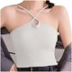 thumbnail image 4 of Pijama de manga corta para mujer, de verano, color liso, con tirantes y acolchado en el pecho, ropa interior sin mangas y pijama. Blusa de poliéster para mujer., 4 of 8