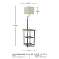 thumbnail image 6 of Signature Design by Ashley Shianne Metal Tray Floor Lamp, Brown/Black, End Table Lamp with Shelves and 3-Way Switch, 6 of 6