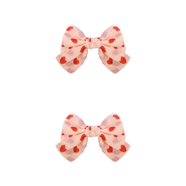 Bandeau Grand pour Cheveux, Pince à Ressort, Nœud Réglable, Multicolore, Sans Accroc, Porte-Queue, Épingles à Cheveux, Chouchous pour Filles, Heart06 2Ensemble