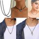 thumbnail image 3 of Collar de cordón de cuero con cierre, collar de cuerda trenzada de 16 a 24 pulgadas para hombres y mujeres, cierre de acero inoxidable 316l, collar de cordón de cuero negro de 2 mm, marrón - 18 pulgad, 3 of 4