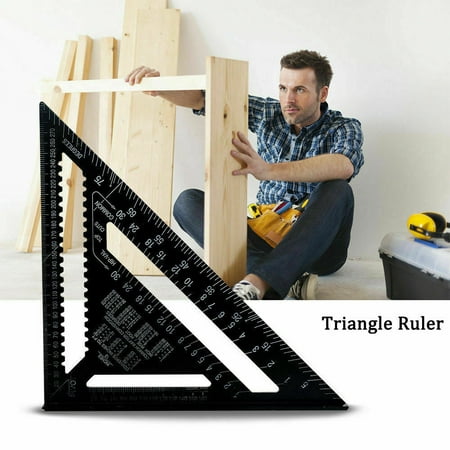 

Aluminum Alloy Triangle Ruler 7 Triangle Protractor Roofing Square Scale Speed High Precision Measuring Tool for Engineer Carpenter