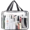 thumbnail image 3 of Bolsa organizadora de artículos de tocador de maquillaje transparente grande de 2 piezas, bolsas de mano de plástico transparente, bolso de mano pequeño transparente impermeable Xemadio YZY193, 3 of 7