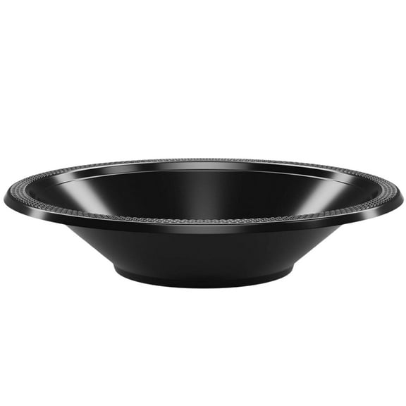 Disposable 15oz Black Plastic Bowl: 6CT