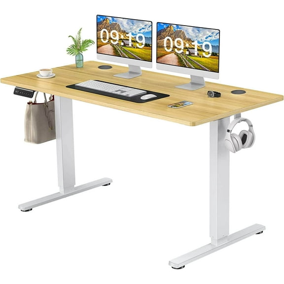 Homycasa Height Adjustable Electric Standing Desk Ergonomic Computer Desk-Yellow