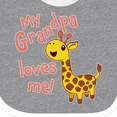 thumbnail image 4 of Inktastic My Grandpa Loves Me- Cute Giraffe Boys or Girls Baby Bib, 4 of 4