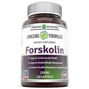 Amazing Formulas Forskolin Extract (Standerdized to 20%) 250 Mg Per Serving 120 Capsules Supplement| Non-GMO | Gluten Free