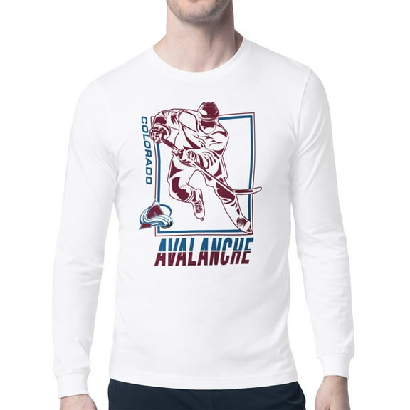 Men's Starter White Colorado Avalanche Player Grid Long Sleeve T-Shirt