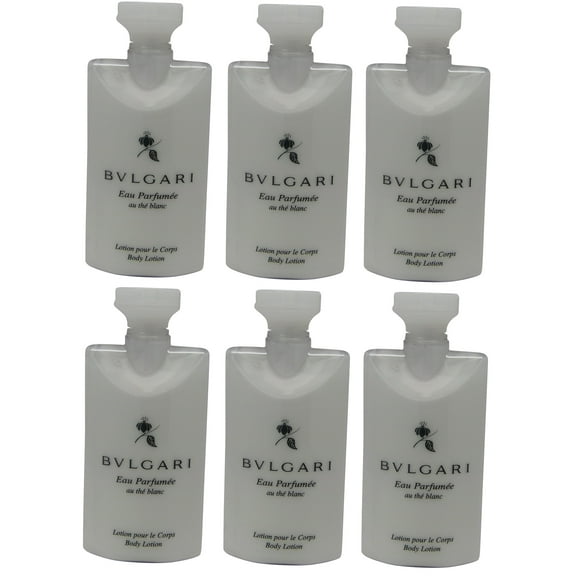 Bvlgari White Tea au the blanc Body Lotion Set of 6 ea 2.5oz Bottles.