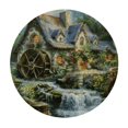 thumbnail image 4 of BCIIG Cottage Stream Water Wheel Round Tablecloth, Stain Resistant & Washable, Perfect for Indoor & Outdoor Dining, Wedding, Parties, 100% Polyester Fiber, Various Sizes Available 42"-46, 4 of 8