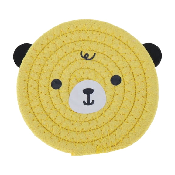 Unique Bargains 1 Pc Coaster Heat Insulation Mat Drink Coaster Yellow Cotton rope
