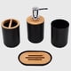 thumbnail image 1 of de accesorios de : caja de jabón, botella de loción, boquilla de plástico y , taza para cepillo de , esencial, para Negro 4 piezas perfecl Cosas de baño, 1 of 7