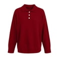 thumbnail image 6 of WTXUE Women's Buttoned Polo Knit Sweater Comfortable Soft Long Sleeve Shirt Fall Fashion Tops Relaxed Fit Tunic Dressy Casual Pullover Sweater Clothes Cute Trendy Work Outfits Red S, 6 of 7