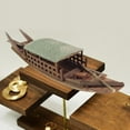 thumbnail image 2 of (Handmade Wooden Miniature Canoe Sailing Boat), 2 of 9