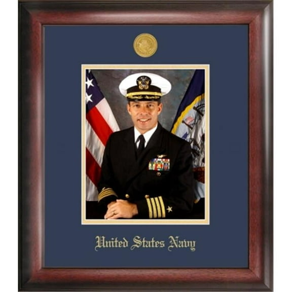 Patriot Frame's Navy 8x10 Portrait Frame with Gold Seal