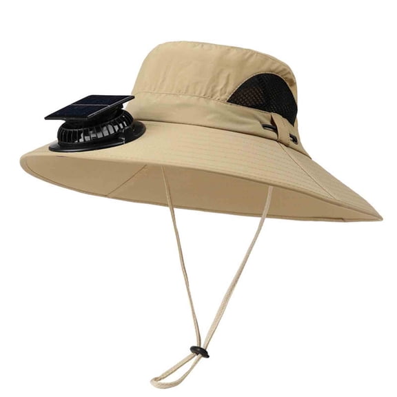 Yaoyar Sun Hats with Fans for Men Women Summer Fishing,Cooling Fishing Hat with Fans for Hiking Camping Hunting UPF 50 Wide Brim