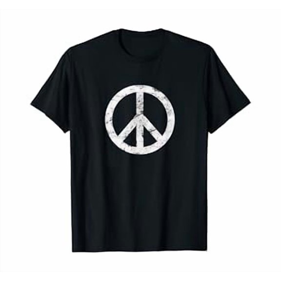 Distressed Hippie Peace Sign TShirt Cool Vintage Hippy Tee T-Shirt