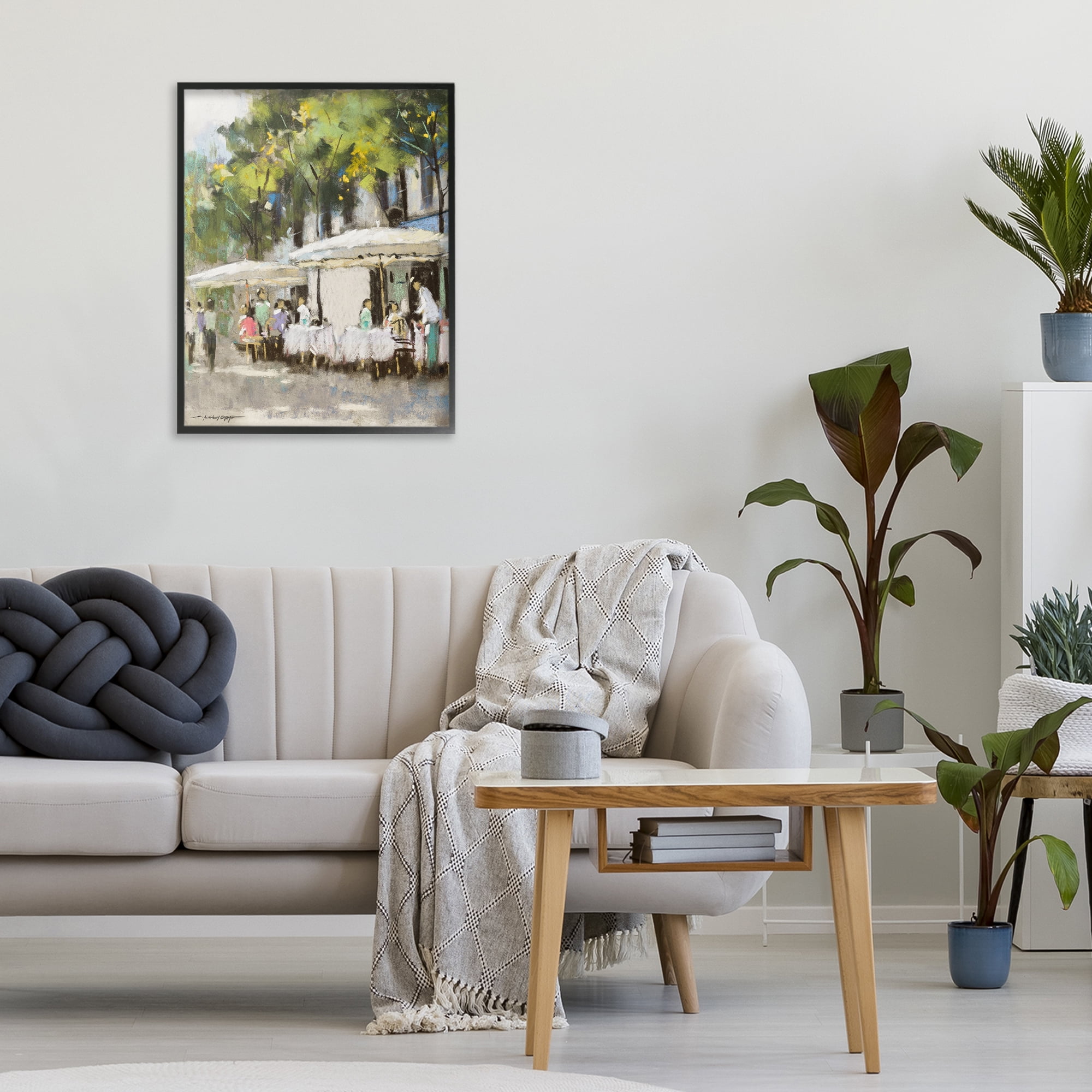 Stupell Industries Sunny Street Cafe Dining Black Framed Giclee Art, design by Anthony Orme
