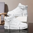 thumbnail image 6 of Men's High-Top Fashion Sneakers - Casual Lace-Up Athletic Shoes with Solid Color PU Upper, Breathable PU Lining, Durable Rubber Sole, and Comfort Fabric Insole, 6 of 9