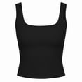 thumbnail image 4 of RMGVDSD Womens Tank Tops Summer Cropped Basic Seamless Ribbed Sleeveless Square Neck Tank Top Fashion Casual Solid Color Yoga Gym Shirts Going Out Clothes, 4 of 4