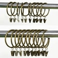 thumbnail image 2 of jesticaly 10 Pcs Rustproof Curtain Rings Home Decoration Shower Curtain Rings Clamps Drapery Clips Bath Curtain Rod Clips Window Accessoy Green bronze color 3.5mm*25mm 1Set, 2 of 6