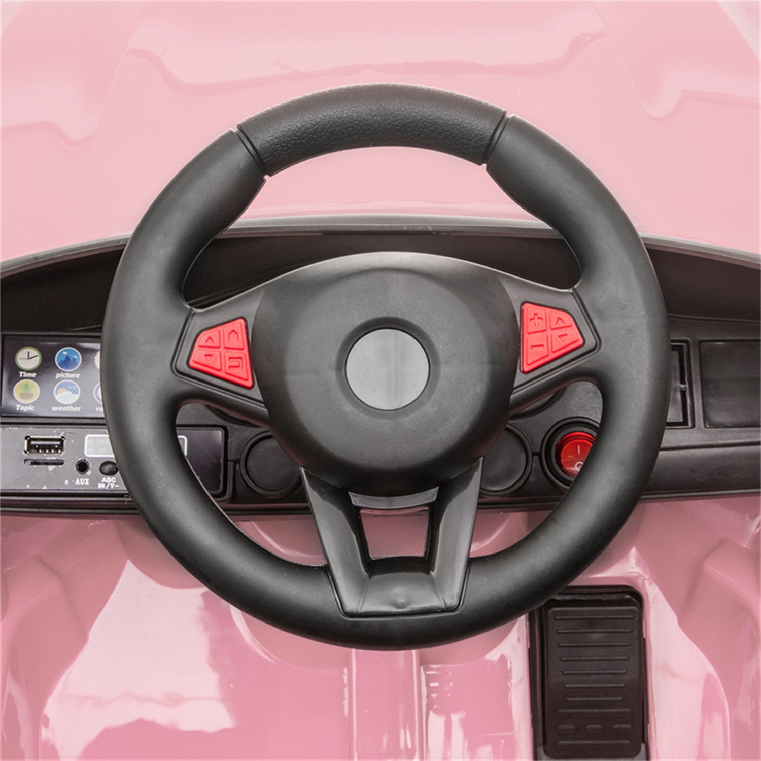 CIPACHO 12V Powered Ride On Car for Kids with 2.4GHZ Remote Control, LED Lights, Pink