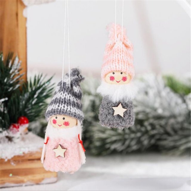 Xihbxyly Ángel Navideño, Bonito Adorno de Tela, Bonito Colgante para Árbol, Decoración Navideña, Accesorio para Fiestas, Juego de 2, Tamaño 3 X 3 X 7,5 Cm