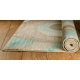 060 SUM; Teal Circular Swirl Geometric Modern Area Rug RUG AND DECOR