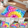 thumbnail image 5 of Colorful Boho Bathroom Mats 2x3 FT,Non Slip Small Kitchen Mat,Pink Yellow Blue Green Tie Dye Abstract Art Washable Soft Backed Front Door Throw Rugs Indoor Outdoor Doormats for Entryway Sink, 5 of 8