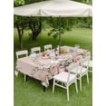 thumbnail image 3 of Easter Bunny Outdoor Tablecloth - 60x84 Inch Rectangle Dining Table Cover, Cute Pink Rabbit Rose Flowers Pastoral Botanical Waterproof Outdoor Table Cloth with Umbrella Hole & Zipper for Picnic/Patio, 3 of 7