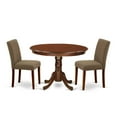 thumbnail image 2 of East West Furniture Hartland 3-piece Dining Set with Fabric Seat in Mahogany, 2 of 6